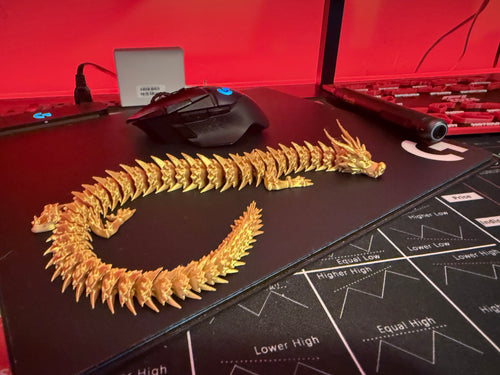 Articulated Crystal Dragon Fidget | Flexible 3D Printed Dragon