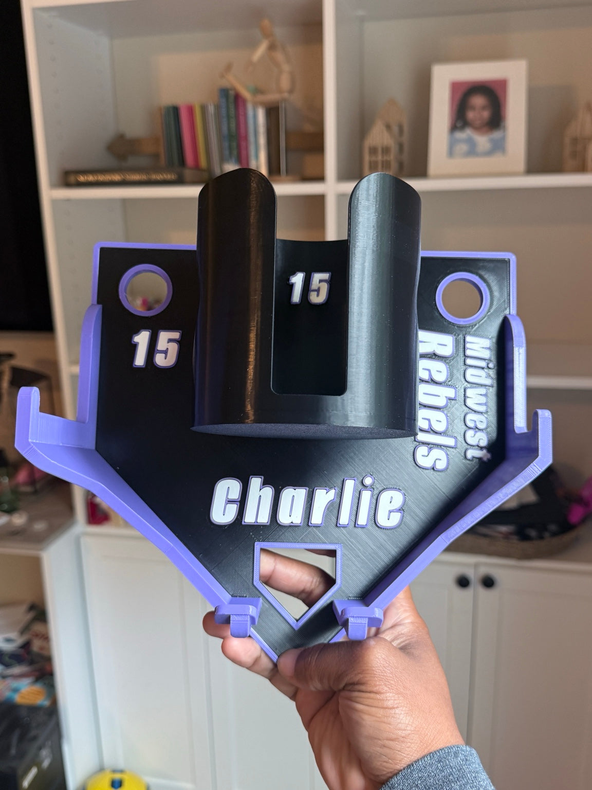 Custom Baseball & Softball Player Organizer | Personalized Bat, Helmet, Glove & Tumbler Holder