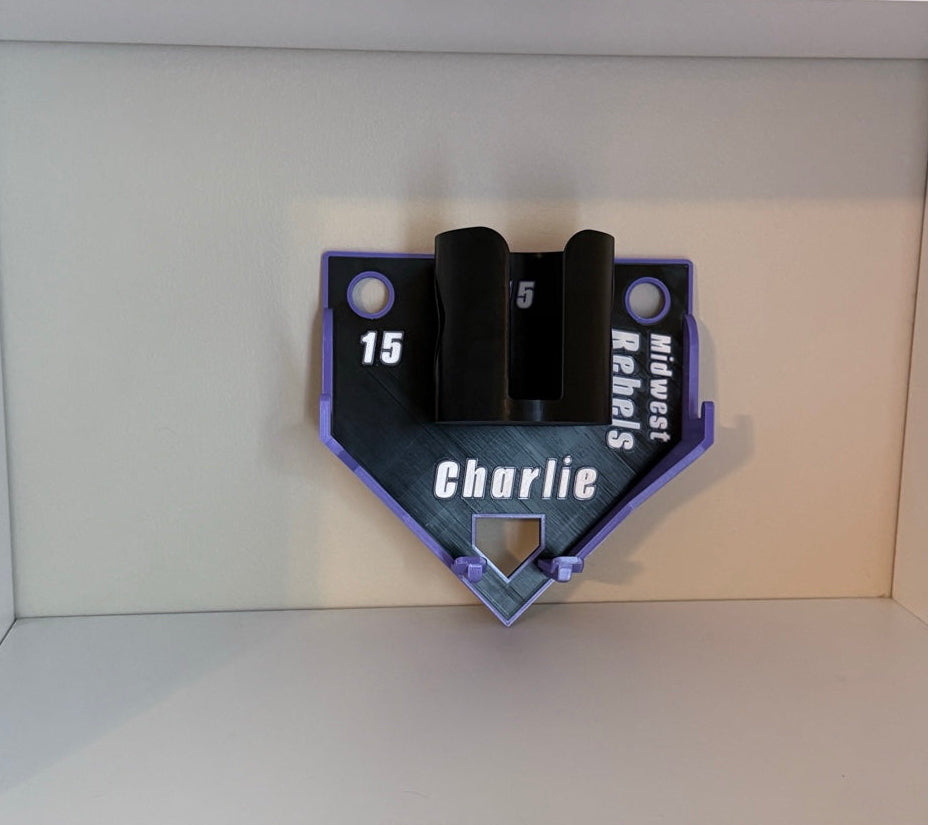 Custom Baseball & Softball Player Organizer | Personalized Bat, Helmet, Glove & Tumbler Holder