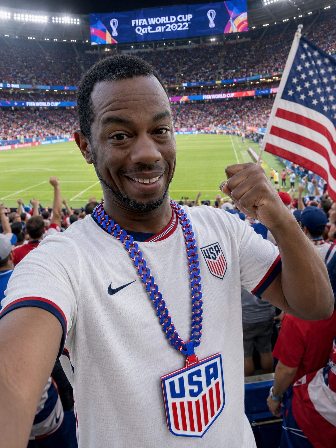 USA Hype Chain Necklace | 3D Printed Soccer Fan Chain | Team USA Sports Chain