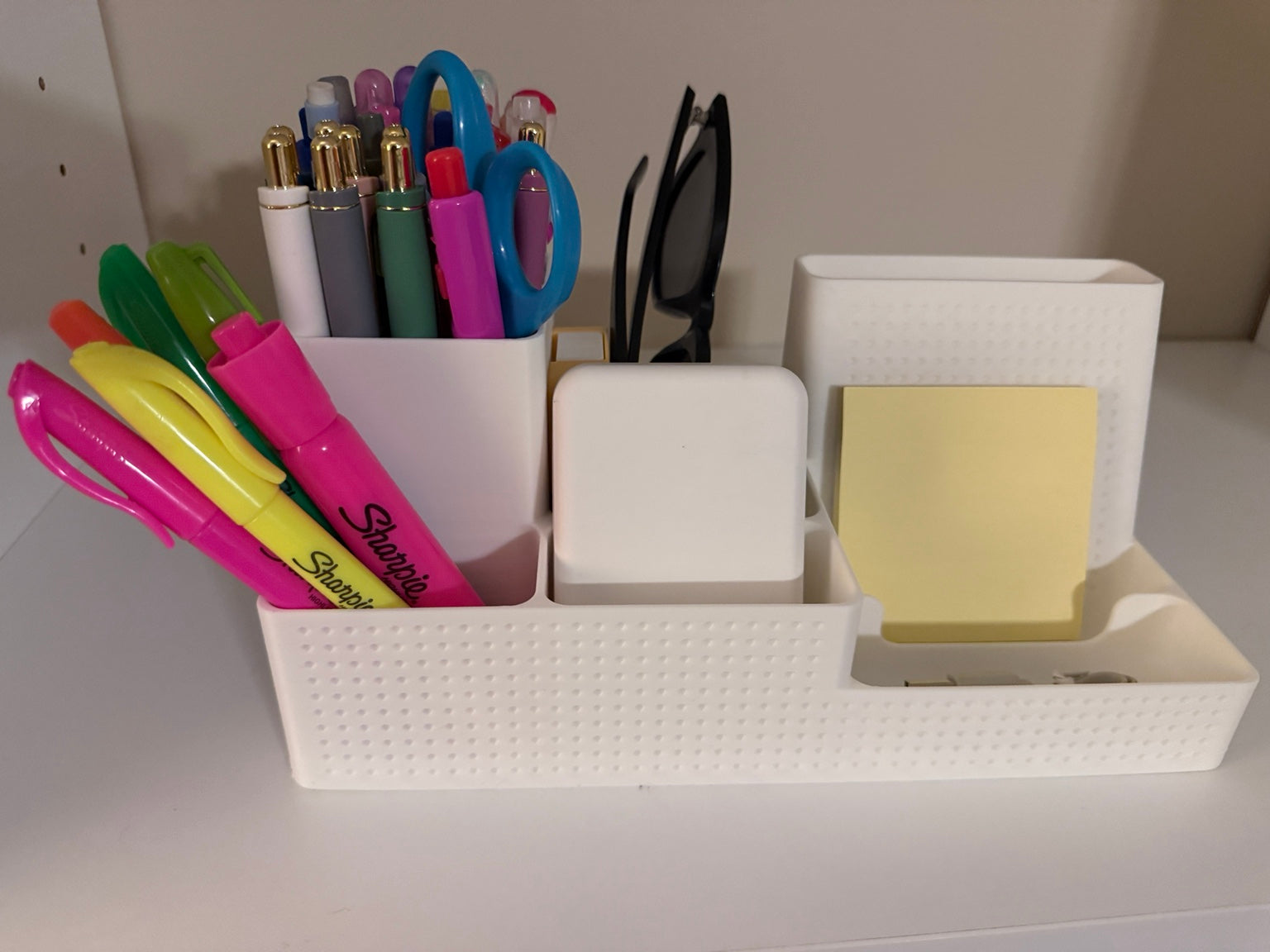 Modern Desk Organizer with Phone Stand | Multi-Compartment Desktop Organizer