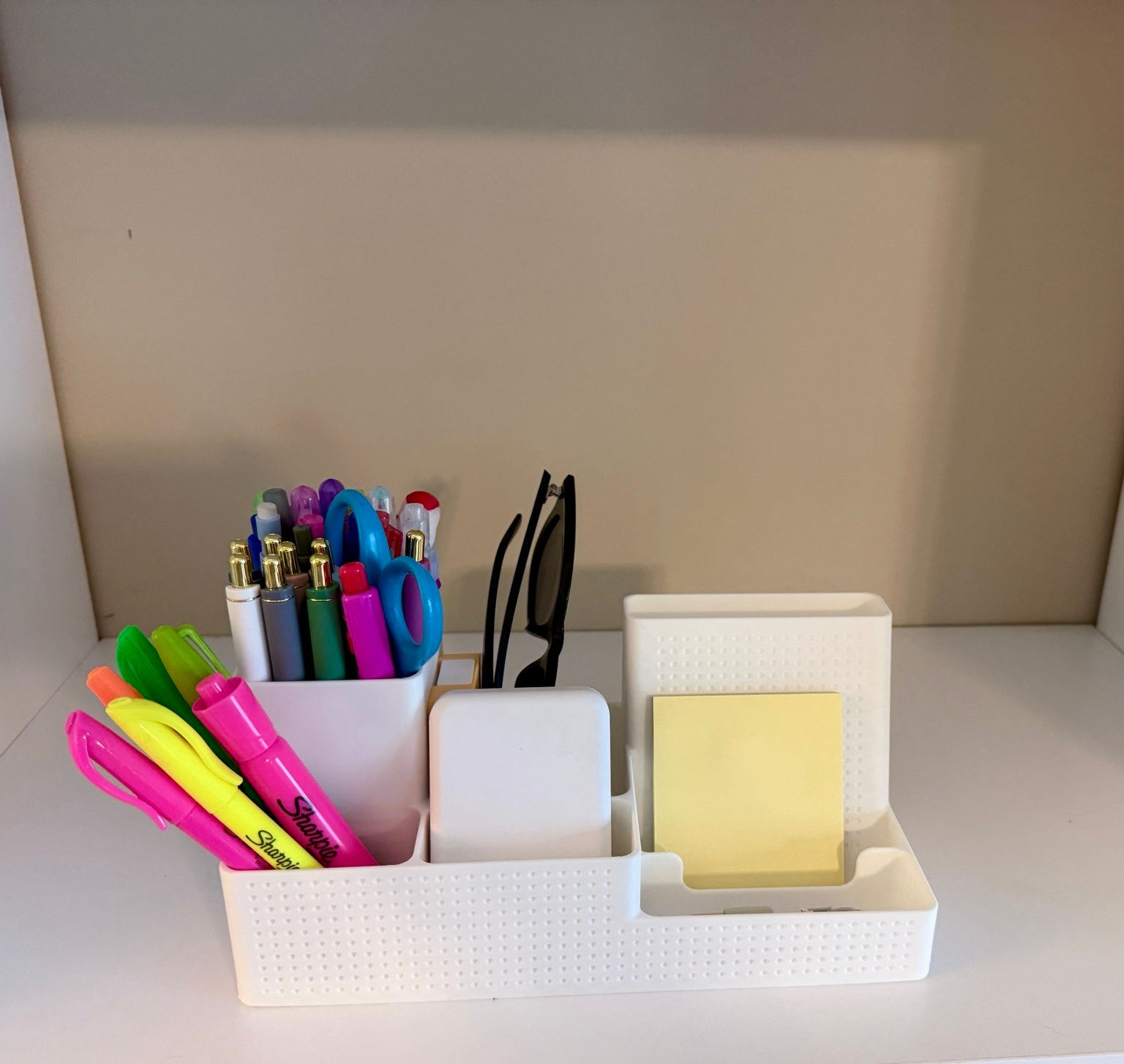 Modern Desk Organizer with Phone Stand | Multi-Compartment Desktop Organizer