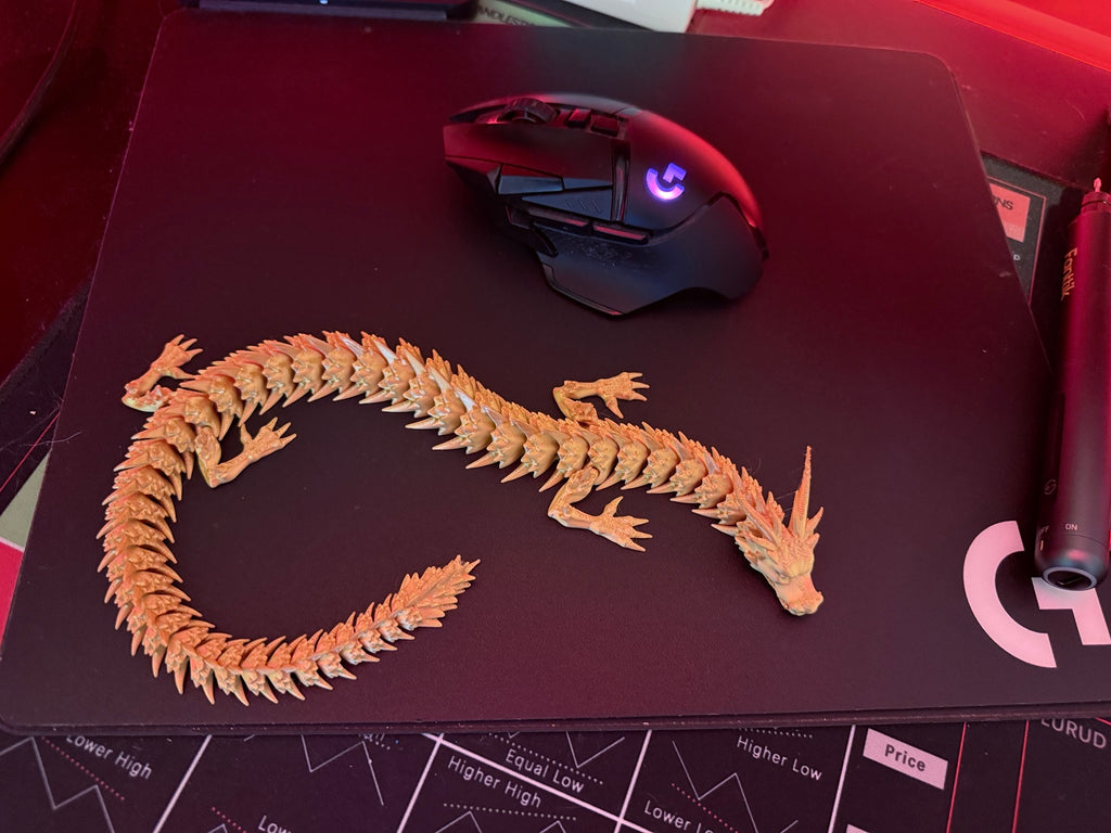 Articulated Crystal Dragon Fidget | Flexible 3D Printed Dragon