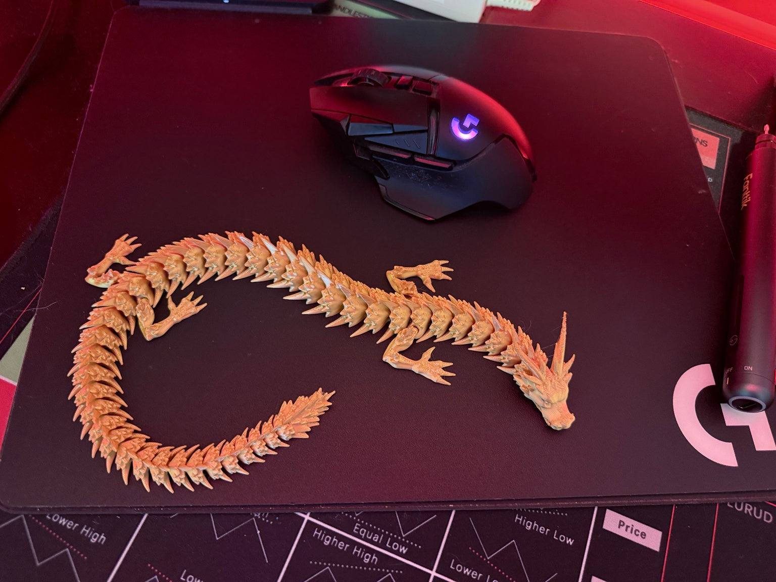 Articulated Crystal Dragon Fidget | Flexible 3D Printed Dragon