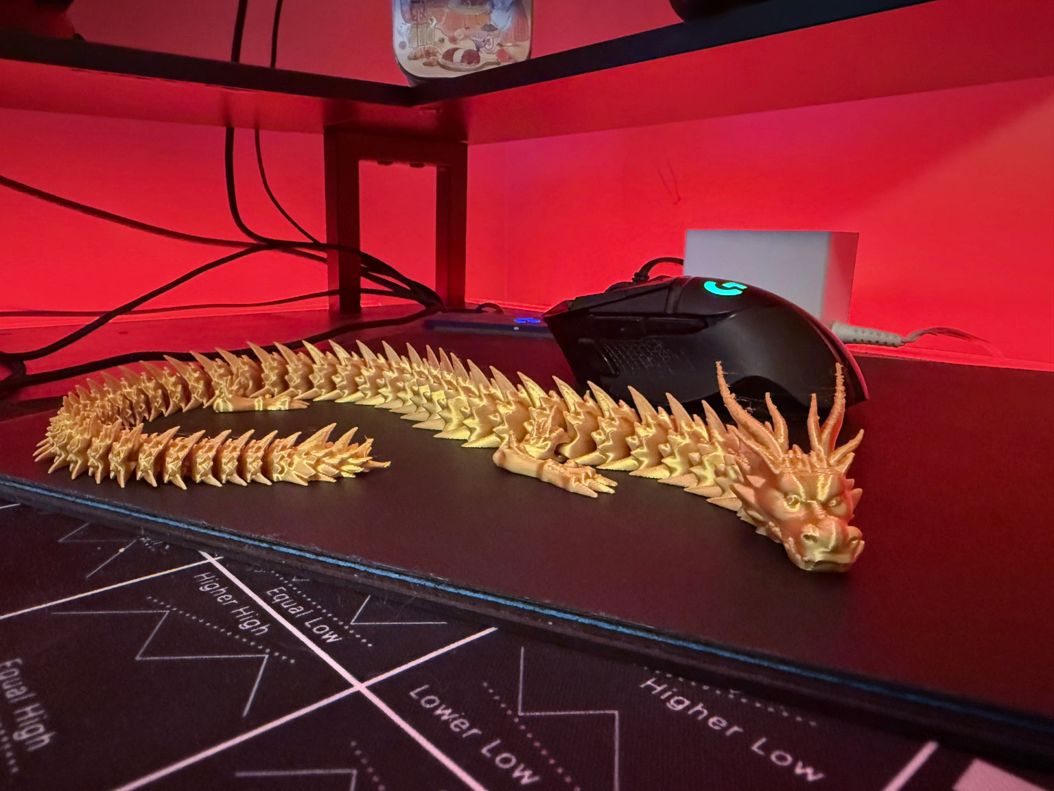 Articulated Crystal Dragon Fidget | Flexible 3D Printed Dragon