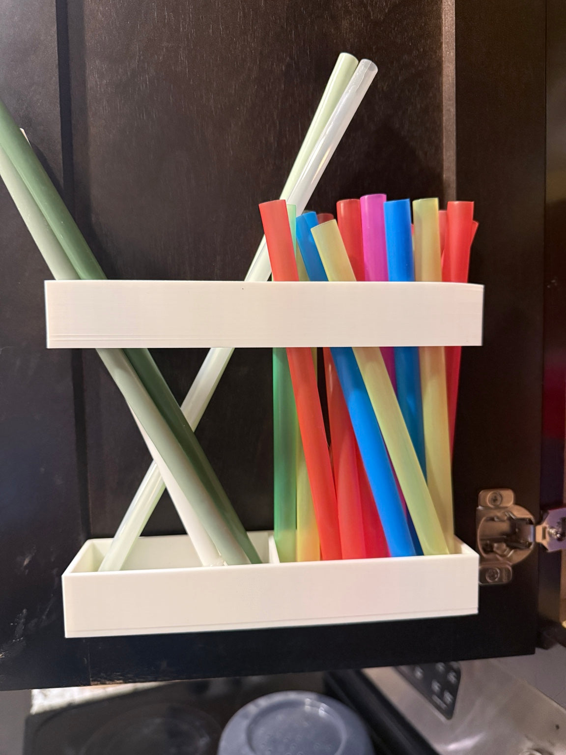 Cabinet Straw Organizer | Reusable Straw Storage Holder | Kitchen Organization