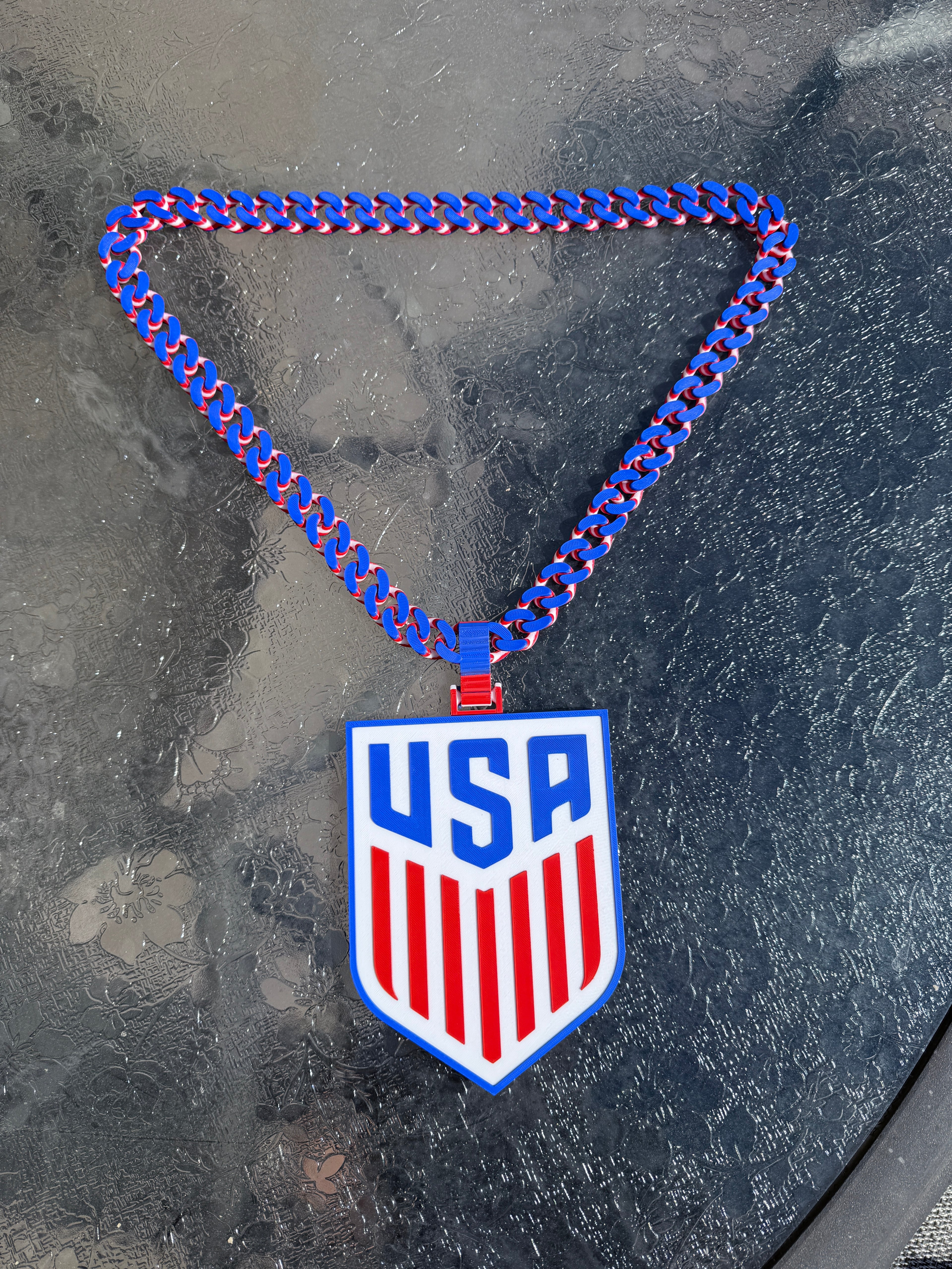 USA Hype Chain Necklace | 3D Printed Soccer Fan Chain | Team USA Sports Chain