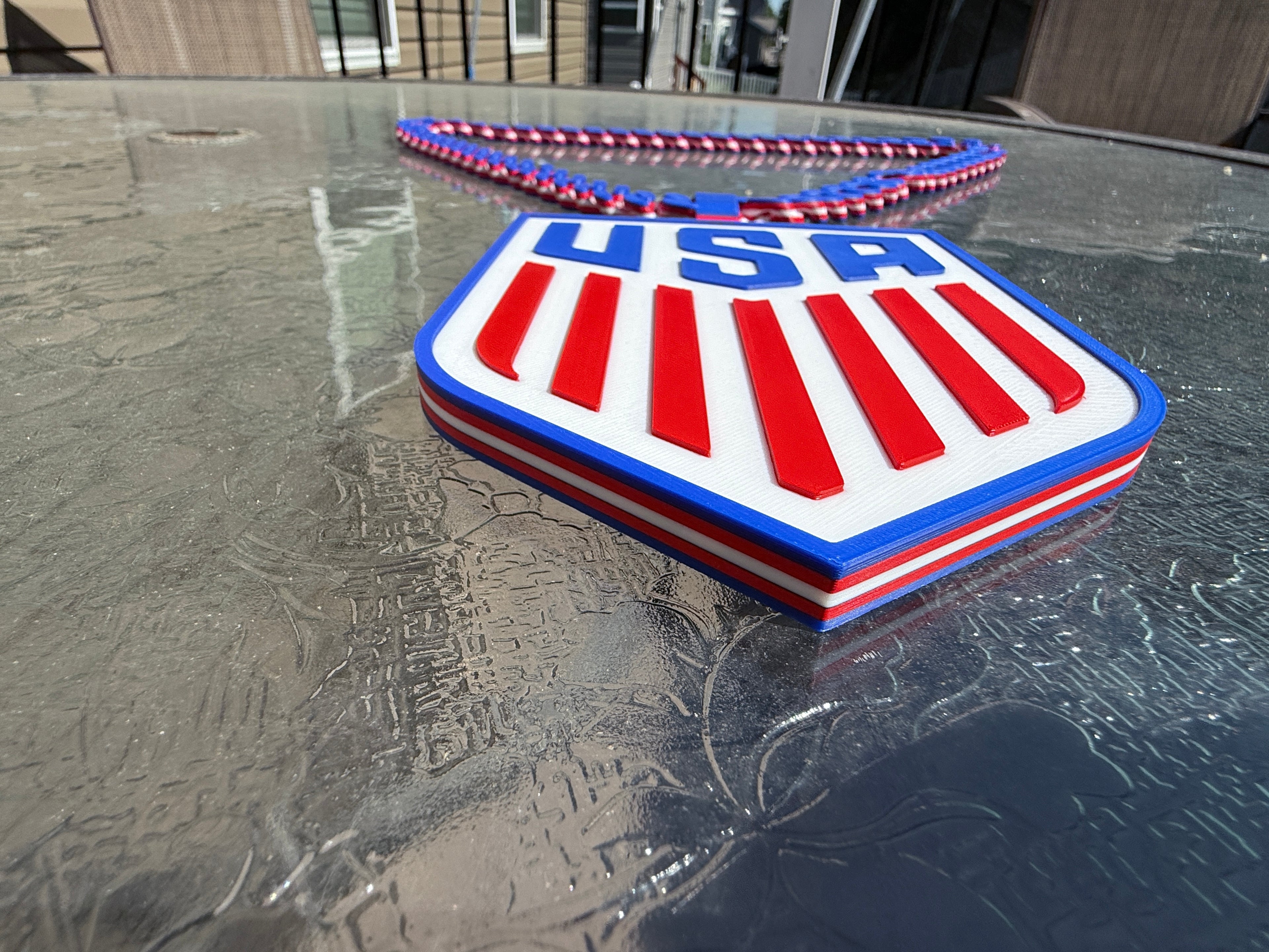 USA Hype Chain Necklace | 3D Printed Soccer Fan Chain | Team USA Sports Chain