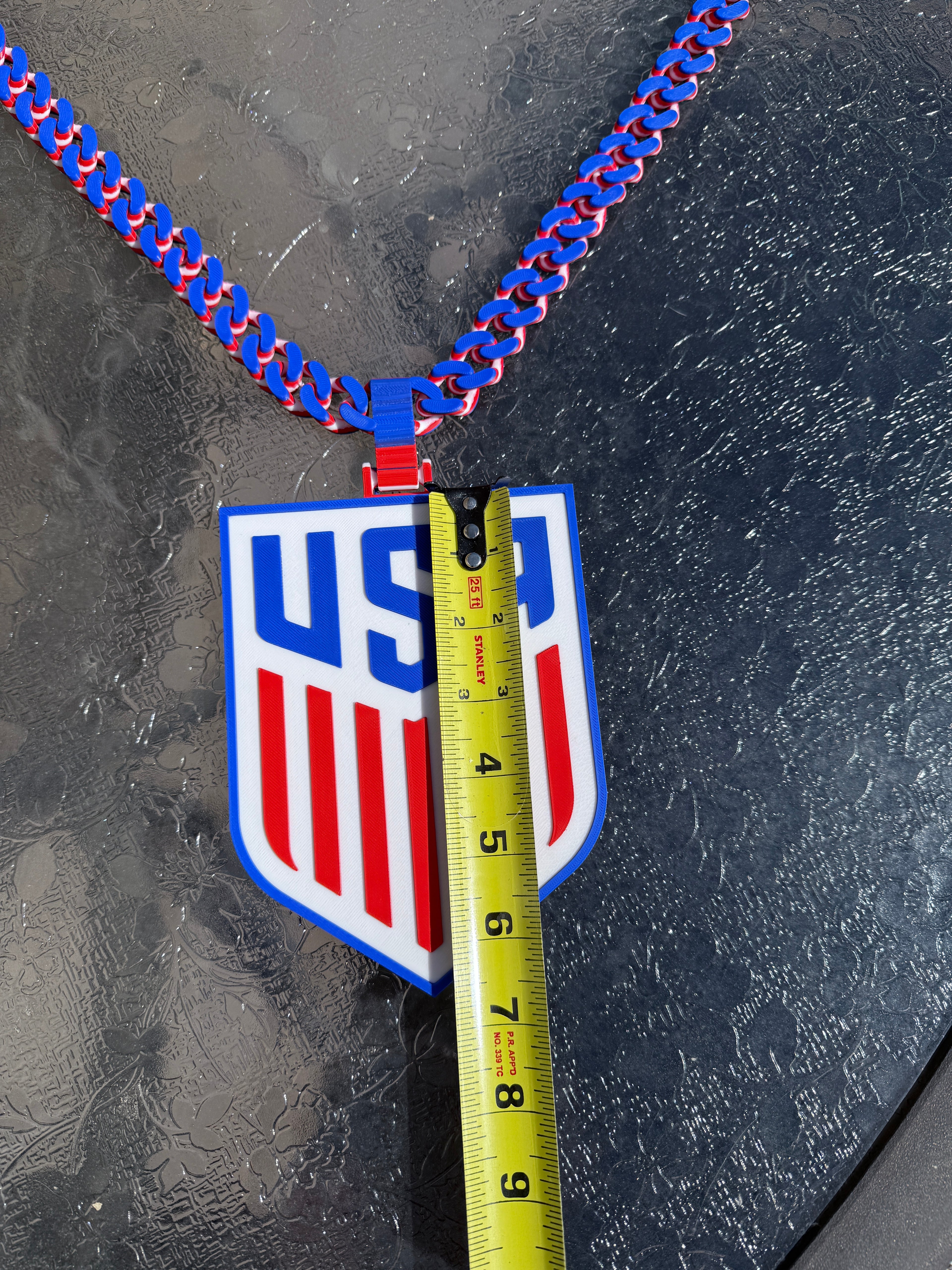 USA Hype Chain Necklace | 3D Printed Soccer Fan Chain | Team USA Sports Chain